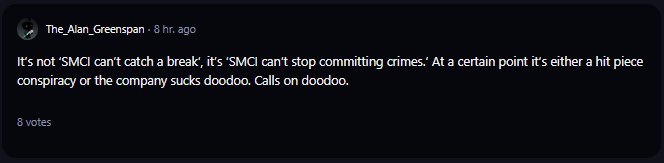 A comment on r/WallStreetBets subreddit. 