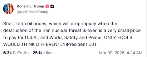 Trump On Oil Prices.