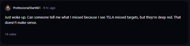 A comment on r/WallStreetBets subreddit.