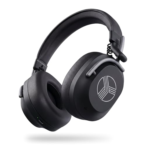 TREBLAB U5 Active Noise Cancelling Headphones Over-Ear, Wireless Bluetooth 5.3 Headphones with Mic, 65-Hr Battery, Hybrid ANC, Multipoint, Deep Bass, IPX4, Foldable for Travel, Work, Commute, Gym