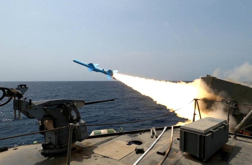 An Iranian missile is launched during a military exercise at an undisclosed location in Iran, August 20, 2025 (credit: IRANIAN ARMY/WANA (WEST ASIA NEWS AGENCY)/HANDOUT VIA REUTERS)