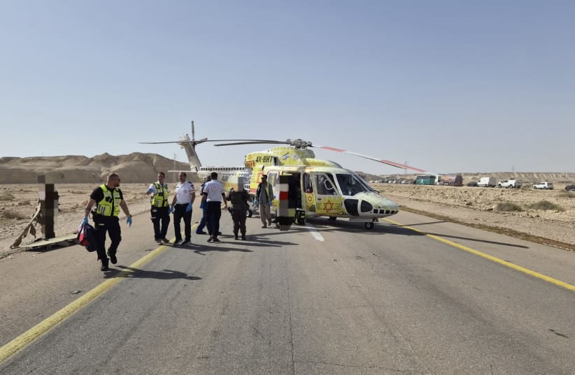 Medivac from the scene of a fatal car accident in southern Israel, May 3, 2026. (credit: MAGEN DAVID ADOM)