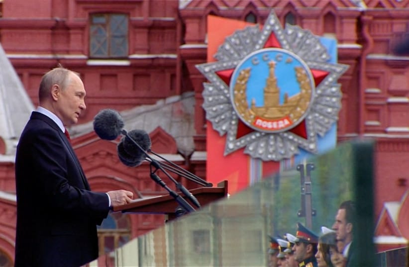 Russian President Vladimir Putin delivers a speech during a military parade on Victory Day, marking the 81st anniversary of the victory over Nazi Germany in World War Two, in Red Square in central Moscow, Russia, May 9, 2026. (credit: KREMLIN.RU/HANDOUT VIA REUTERS) Russian President Vladimir Putin delivers a speech during a military parade on Victory Day, marking the 81st anniversary of the victory over Nazi Germany in World War Two, in Red Square in central Moscow, Russia, May 9, 2026. (credit: KREMLIN.RU/HANDOUT VIA REUTERS)