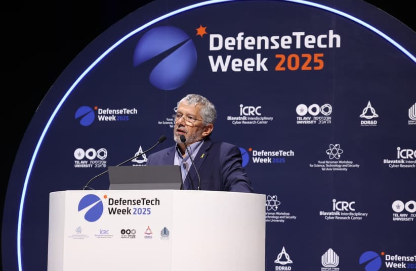 Maj.-Gen.(ret.) Amir Eshel speaks at DefenseTech Week in 2025.  (credit: Chen Galili/Lens Productions)