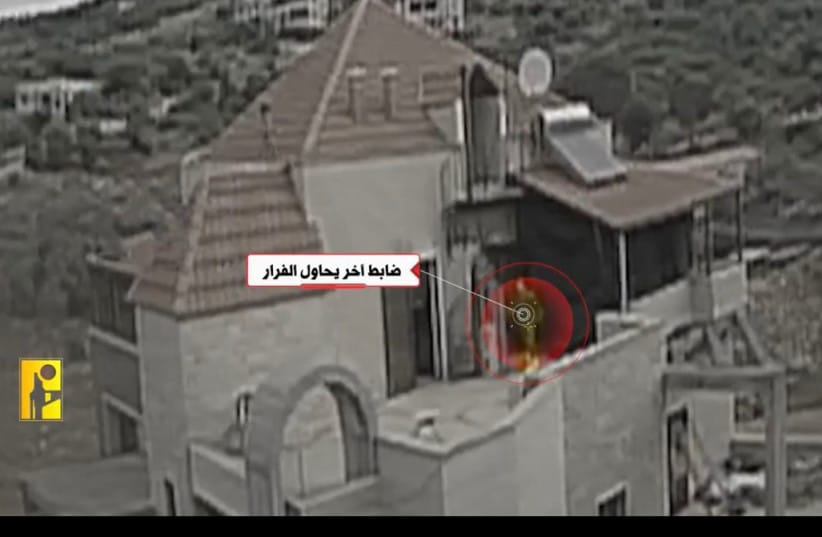 A screenshot from Hezbollah footage of a drone attack on Israel; illustrative. (credit: SCREENSHOT/X)