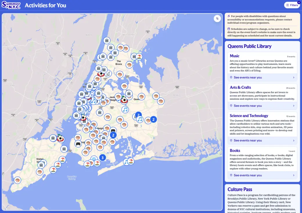 NYC launches interactive website to help young New Yorkers find free summer activities