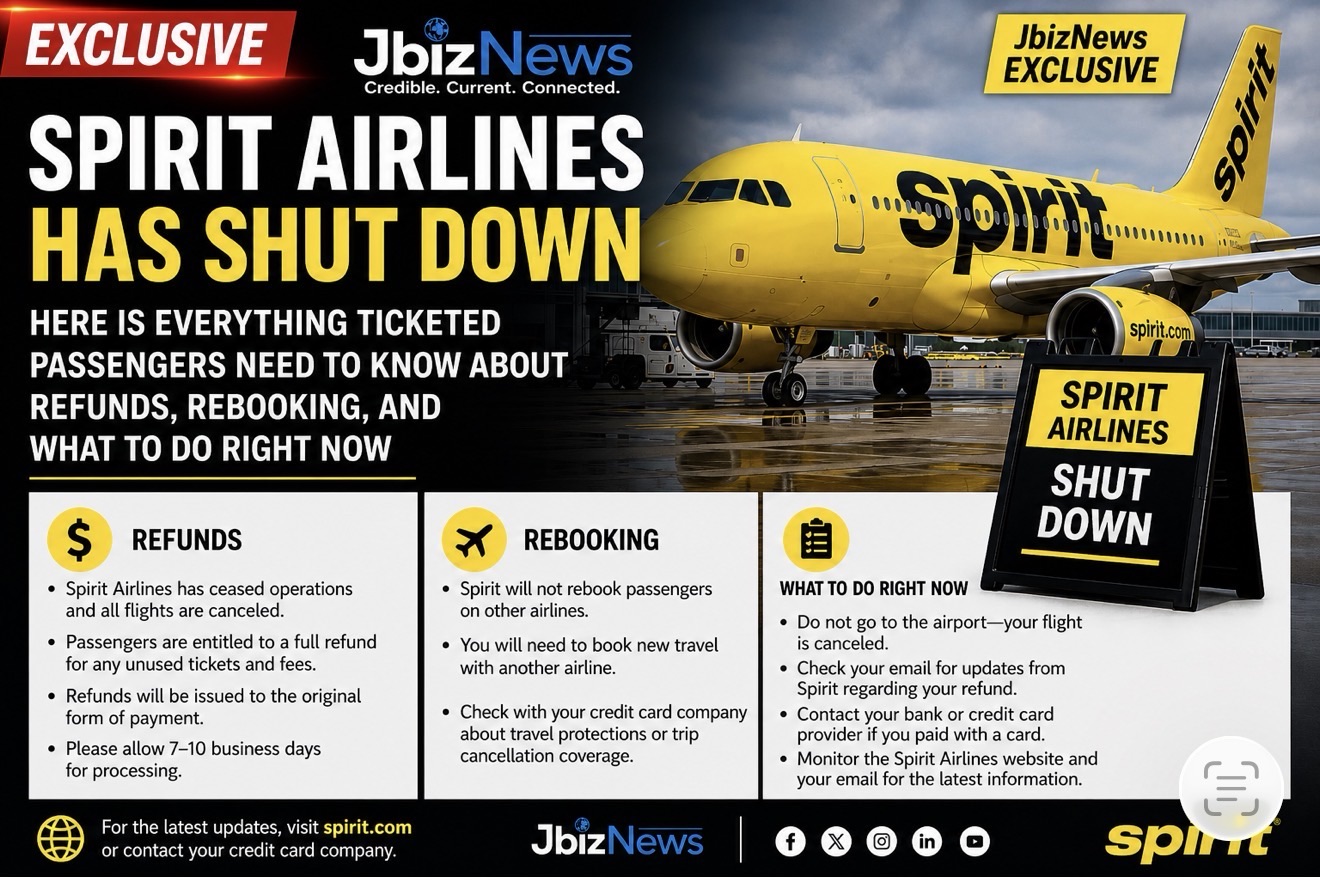 Spirit Airlines Has Shut Down — Here Is Everything Ticketed Passengers Need to Know About Refunds, Rebooking, and What to Do Right Now