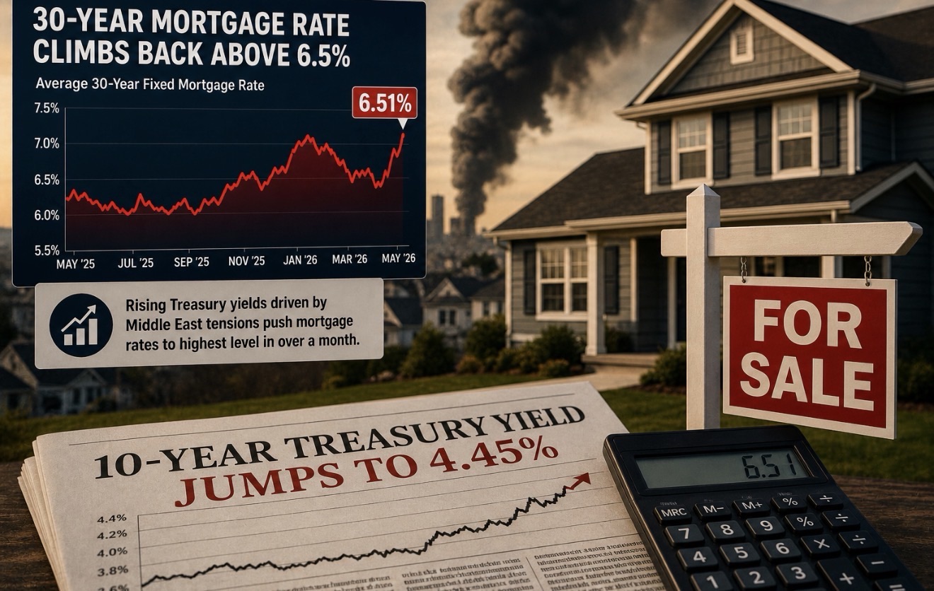 Mortgage Rates Climb Back Above 6.5% as War-Driven Yields Hit U.S. Housing Market