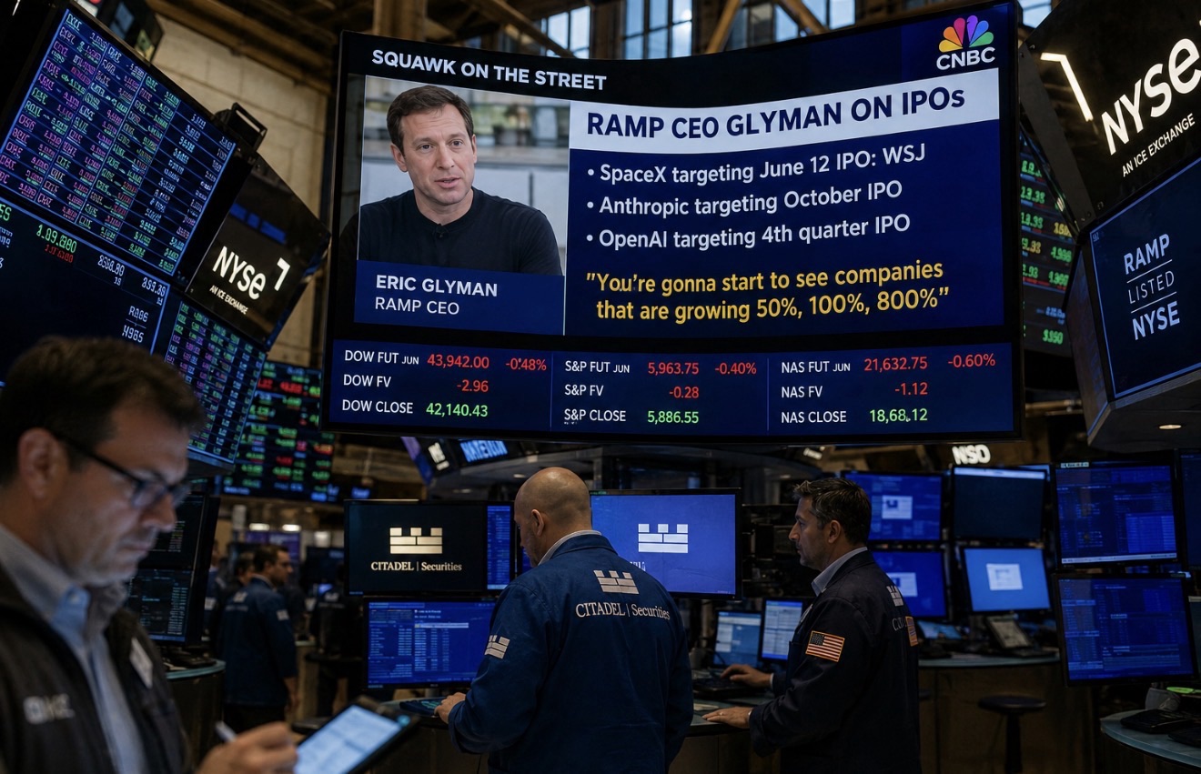 Ramp CEO Says SpaceX, OpenAI and Anthropic IPOs Could Redefine Wall Street Growth