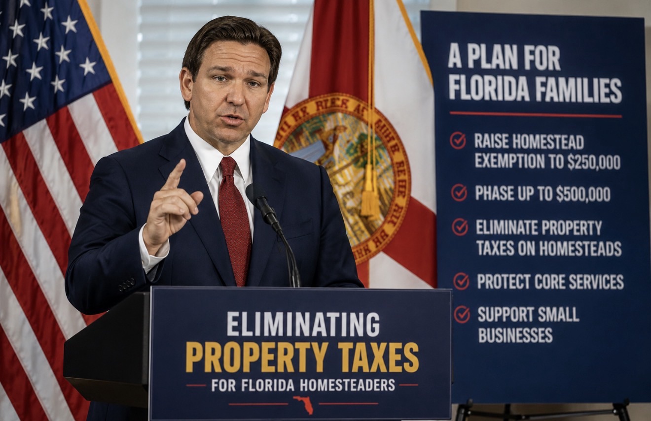 DeSantis Pushes Plan to Eliminate Property Taxes on Primary Homes — And It Could Reshape Florida’s Economy