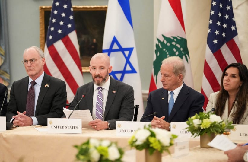 A meeting between Israeli and Lebanese delegations hosted by the United States, after the Trump administration said Israel and Lebanon agreed to implement a ceasefire to end hostilities, at the State Department in Washington, DC, US, June 3, 2026.  (credit: REUTERS/Nathan Howard)