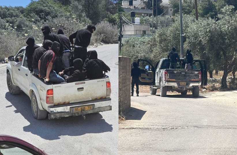 Israeli settlers attacking Palestinians in the town of Huwara. (credit: ARMY RADIO) Israeli settlers attacking Palestinians in the town of Huwara. (credit: ARMY RADIO)