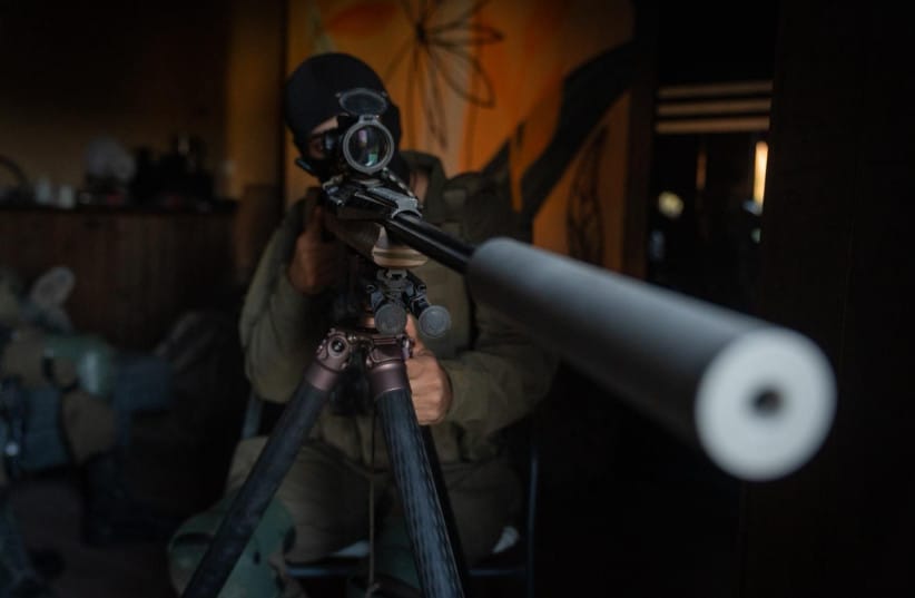 An IDF sniper takes aim during operations in southern Lebanon, June 18, 2026 (credit: IDF SPOKESPERSON'S UNIT)