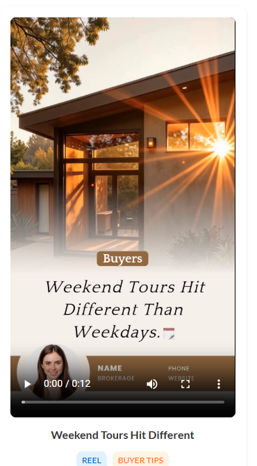 Example reel from Trolto about weekend tours versus weekday tours.
