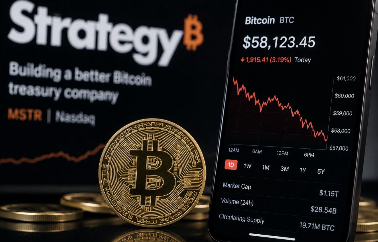 Bitcoin Sinks Toward $58,000 After Strategy Signals It May Sell Coins