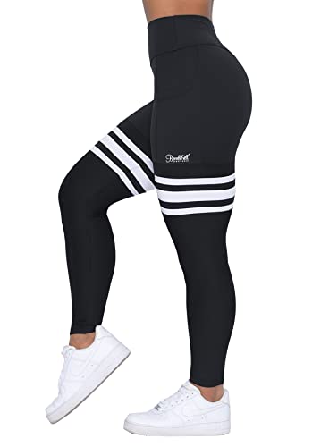 Bombshell Sportswear Perform Thigh High Leggings for Women with Pockets, Workout Running Yoga Pants (as1, Alpha, x_s, Regular, Regular, Midnight)