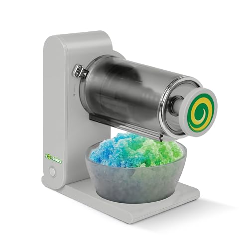 Yonanas Portable Shaved Ice Maker Cordless and Rechargeable with Hands-Free Operation for Fluffy Snow Cones, Slushies and Frozen Drinks, USB-C Charging, 2 Ice Molds Included, in Silver