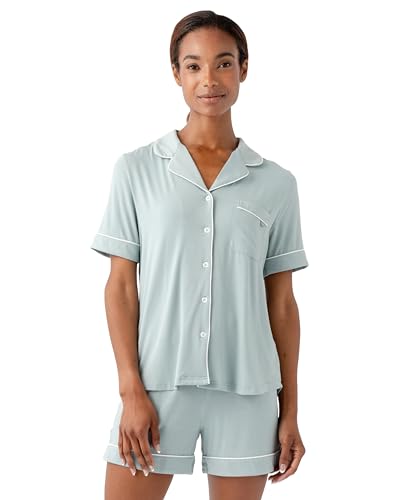 Cozy Earth Women&rsquo;s Short Sleeve Pajama Set - Relaxed Fit with Adjustable Waistband & Side Pockets - Women&rsquo;s Sleepwear - Green Medium