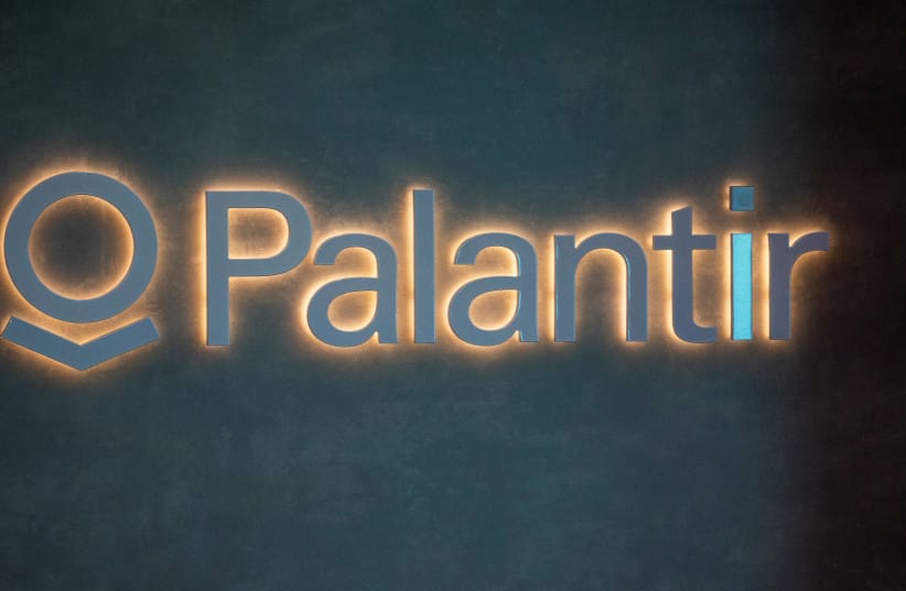 The logo of US software company Palantir Technologies is seen in Davos, Switzerland, May 22, 2022. (credit: REUTERS/ARND WIEGMANN) The logo of US software company Palantir Technologies is seen in Davos, Switzerland, May 22, 2022. (credit: REUTERS/ARND WIEGMANN)