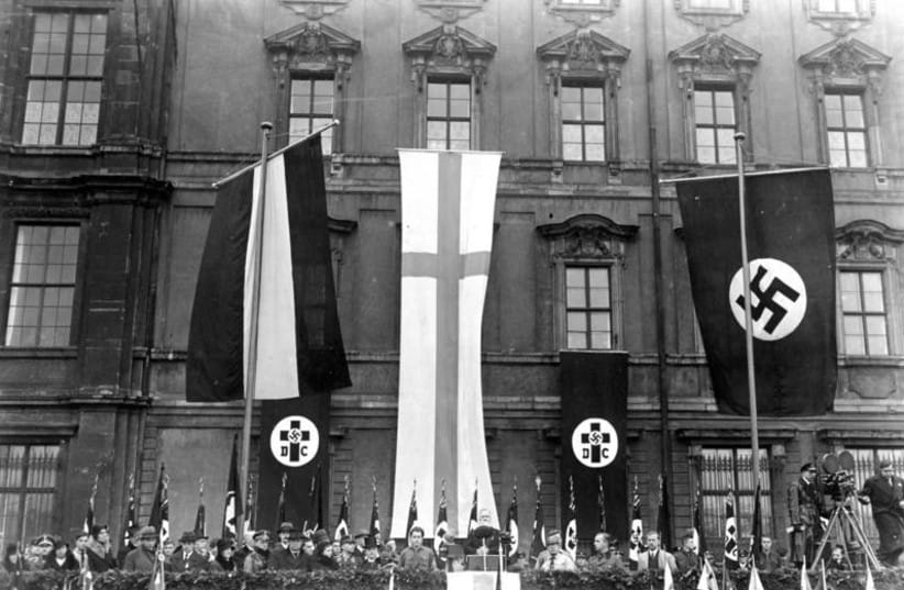 Nazi rally (Illustrative). (credit: Wikimedia Commons)