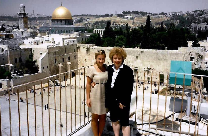Laura Stein with her mother, z&rdquo;l, on an early trip to Israel.  (credit: Courtesy of Laura Stein)