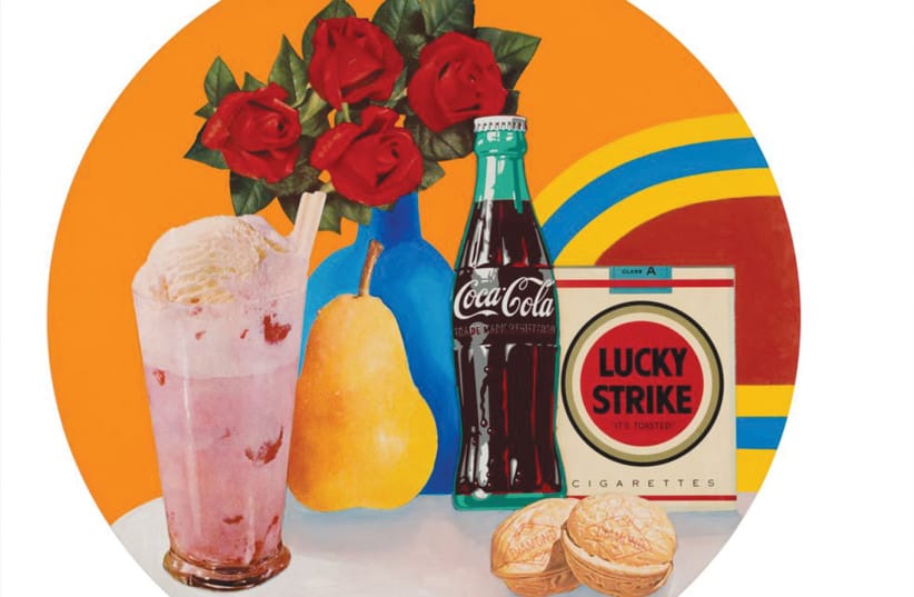 &lsquo;Still life #34,&rsquo; 1963, paint, printed reproductions, and fabric, with painted metal bottle.  (credit: &copy; 2026 Estate of Tom Wesselmann/Artists Rights Society, NY)