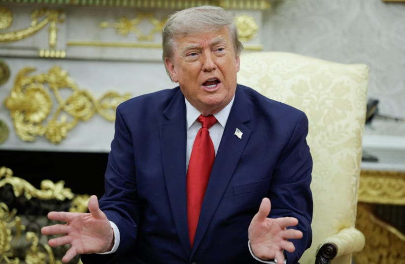 US President Donald Trump gestures as he participates in a bilateral meeting with Iraqi Prime Minister Ali al-Zaidi (not pictured) in the Oval Office at the White House in Washington, DC, US, July 14, 2026. (credit: REUTERS/Evan Vucci) US President Donald Trump gestures as he participates in a bilateral meeting with Iraqi Prime Minister Ali al-Zaidi (not pictured) in the Oval Office at the White House in Washington, DC, US, July 14, 2026. (credit: REUTERS/Evan Vucci)