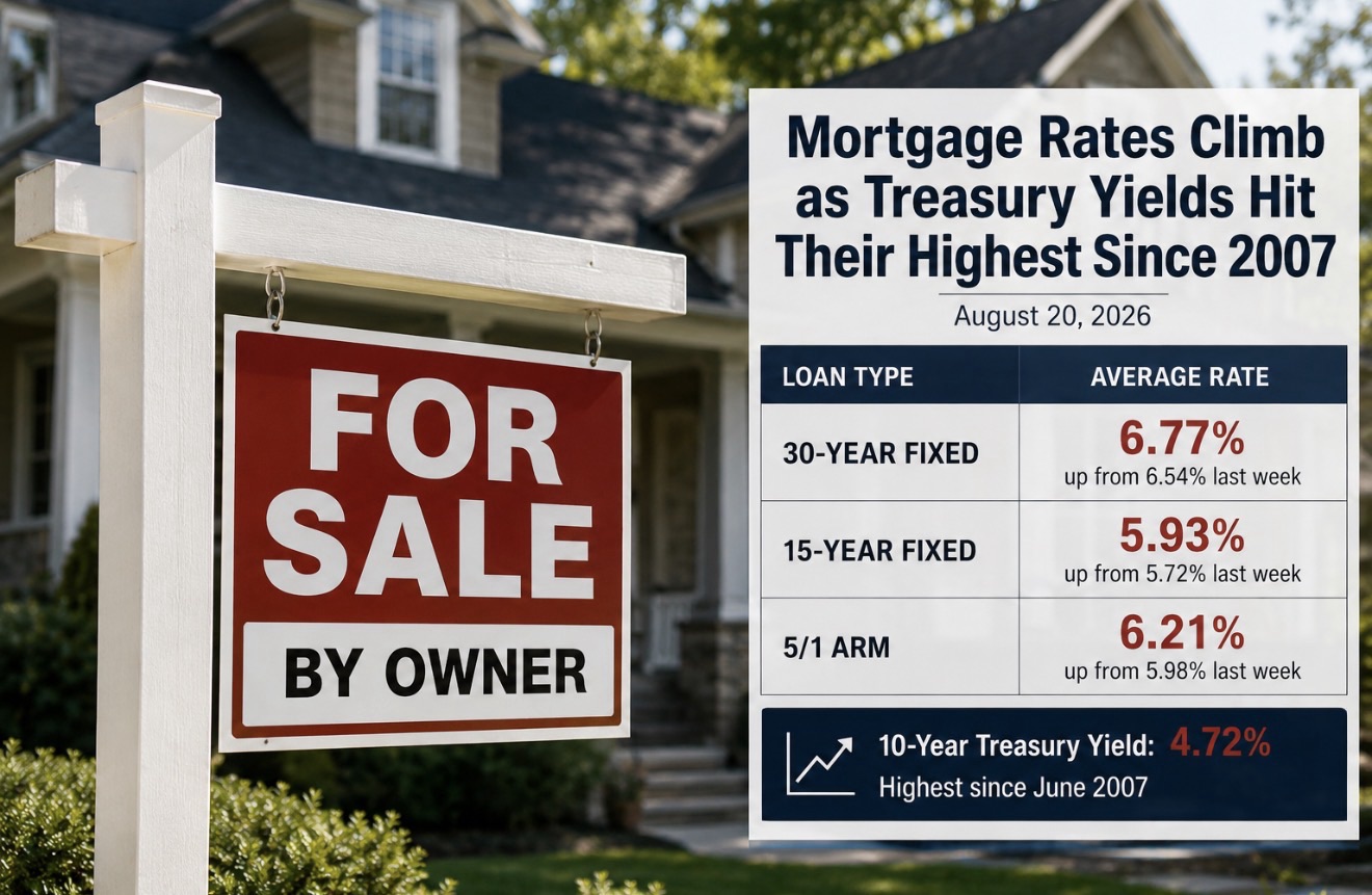 Mortgage Rates Climb as Treasury Yields Hit Their Highest Since 2007