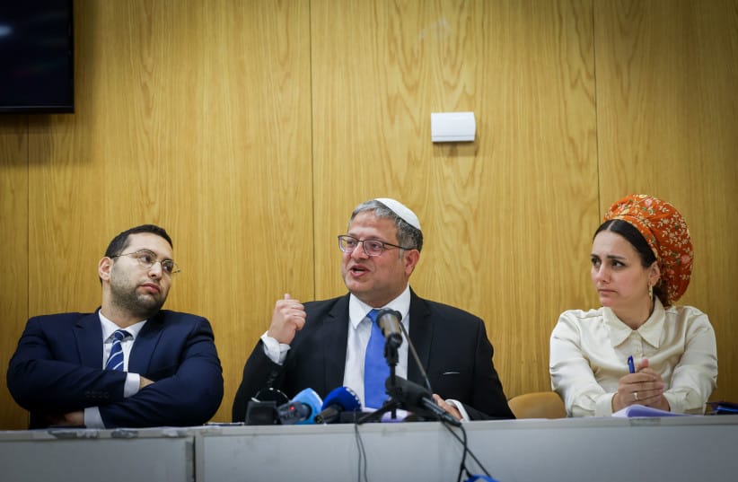 Otzma Yehudit leader and National Security Minister Itamar Ben-Gvir speaks at the Knesset, in Jerusalem, on June 3, 2024 (credit: Chaim Goldberg/Flash90) Otzma Yehudit leader and National Security Minister Itamar Ben-Gvir speaks at the Knesset, in Jerusalem, on June 3, 2024 (credit: Chaim Goldberg/Flash90)