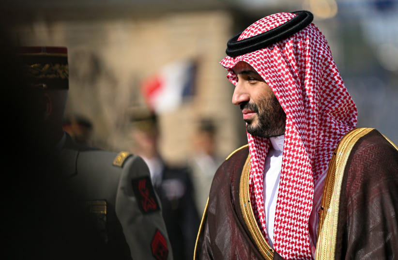 Illustrative: Saudi Arabia's Crown Prince Mohammed bin Salman looks on upon his arrival during a welcome ceremony as part of his two-day official visit to France, at the Hotel des Invalides in Paris, France August 24, 2026.  (credit: JULIE SEBADELHA/POOL VIA REUTERS)