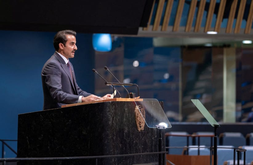 Qatar's Emir Sheikh Tamim bin Hamad Al Thani addresses the 81st United Nations General Assembly at UN headquarters in New York City, US, September 22, 2026. (credit: QATAR NEWS AGENCY/HANDOUT VIA REUTERS) Qatar's Emir Sheikh Tamim bin Hamad Al Thani addresses the 81st United Nations General Assembly at UN headquarters in New York City, US, September 22, 2026. (credit: QATAR NEWS AGENCY/HANDOUT VIA REUTERS)