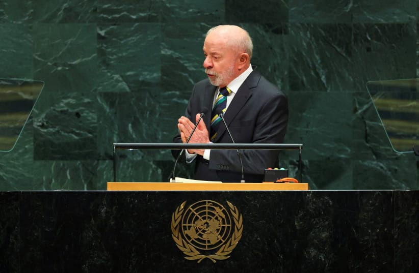 Brazil's President Luiz Inacio Lula da Silva addresses the 81st United Nations General Assembly at UN headquarters in New York City, US, September 22, 2026. (credit: REUTERS/MIKE SEGAR) Brazil's President Luiz Inacio Lula da Silva addresses the 81st United Nations General Assembly at UN headquarters in New York City, US, September 22, 2026. (credit: REUTERS/MIKE SEGAR)