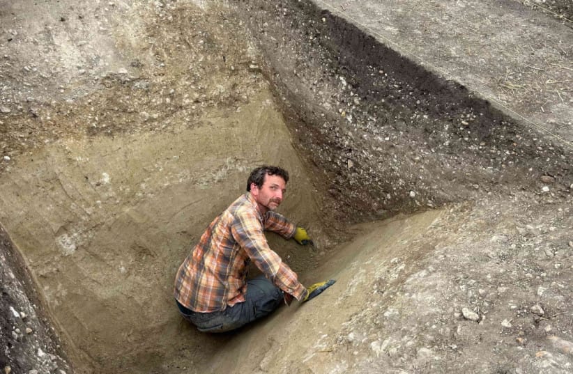 Ditch at the prehistoric sanctuary discovered near Chelby in the Czech Republic, September 25, 2026. (credit: University of West Bohemia (Západočeská univerzita v Plzni))