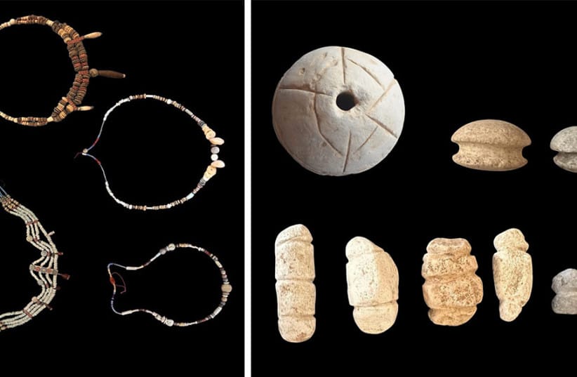Jewelry, discovered alongside pottery and other artifacts, at the Tell el-Abqain fortress site in Egypt, September 25, 2026. (credit: EGYPTIAN TOURISM AND ANTIQUITIES MINISTRY)