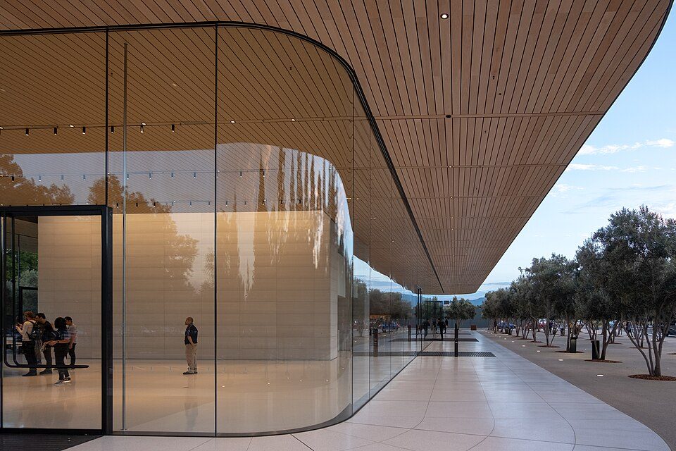 Apple Park Visitor Center in Cupertino, photographed in October 2018.