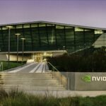 Nvidia headquarters building and sign in Santa Clara, California