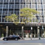 Archive view of Pfizer's former headquarters entrance in Manhattan, photographed in2016