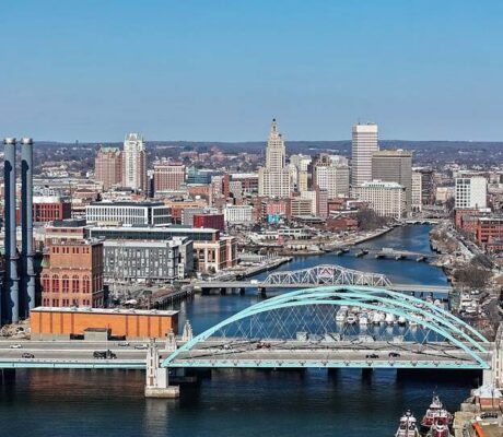 Providence, Rhode Island skyline, shown as regional context