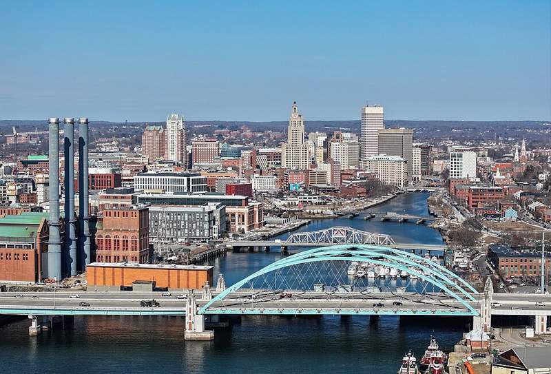 Providence, Rhode Island skyline, shown as regional context