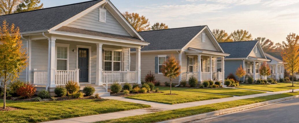 Generic illustration of modest starter homes
