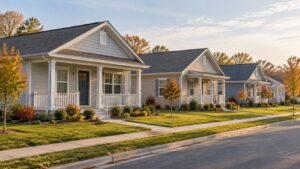 Generic illustration of modest starter homes