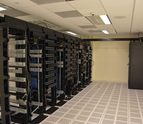 Data-center server racks in a November 2015 file photograph, not a Vertiv or UIG facility.