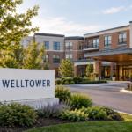 Welltower sign beside a landscaped seniors housing property