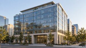 Modern glass office building