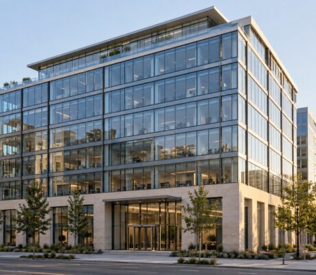 Modern glass office building