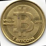 A physical Casascius bitcoin token
