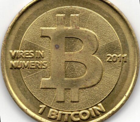 A physical Casascius bitcoin token