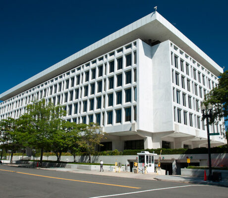 Archive exterior view of the Federal Reserve's William McChesney Martin Jr. Building in Washington.
