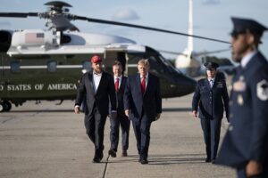 Archive: President Donald Trump at Joint Base Andrews, Maryland, October12,2026, not the Corpus Christi rally. Official White House photo by Joyce N. Boghosian, public domain; resized.