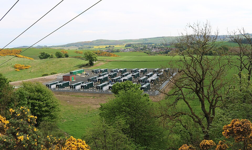 The Camilla battery storage facility in Fife, Scotland, in May 2024.